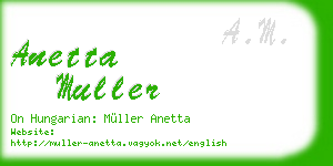 anetta muller business card