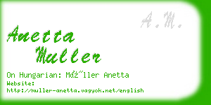 anetta muller business card